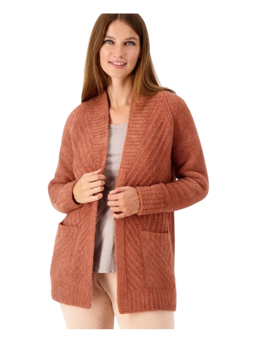 Barefoot Dreams Cardigan Diagonal Rib Size L